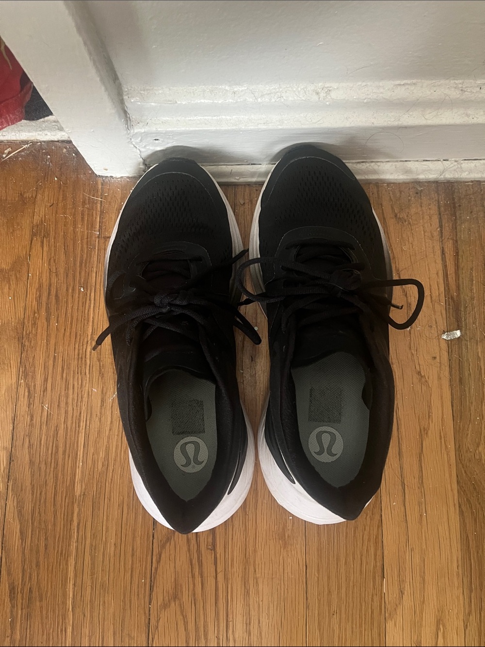 Lululemon black running shoes, size 8